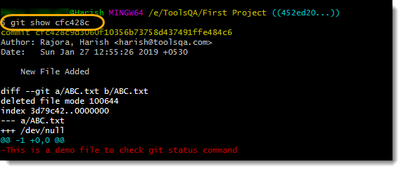 Tools QA Most common commands to view Git History for Git Commits
